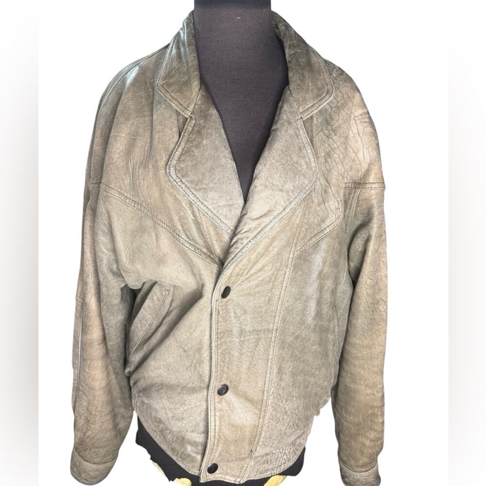 Vtg 90s Slouchy Oversized Bomber Leather Jacket Mens Size L Grunge Distressed